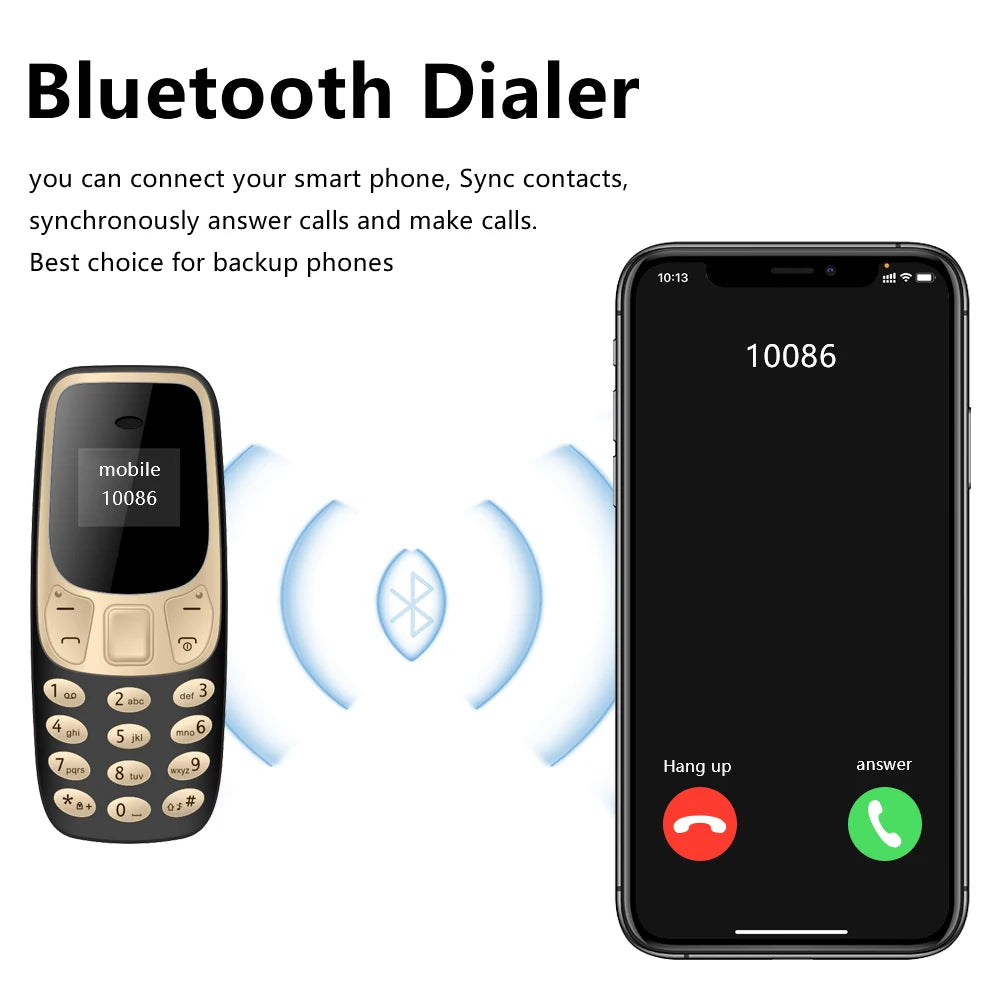 SERVO BM10 Mini Feature Phone Dual SIM Dual Standby Voice Dialing Low Radiation Mp3 Player With Earhook Pocket Cellular Phone