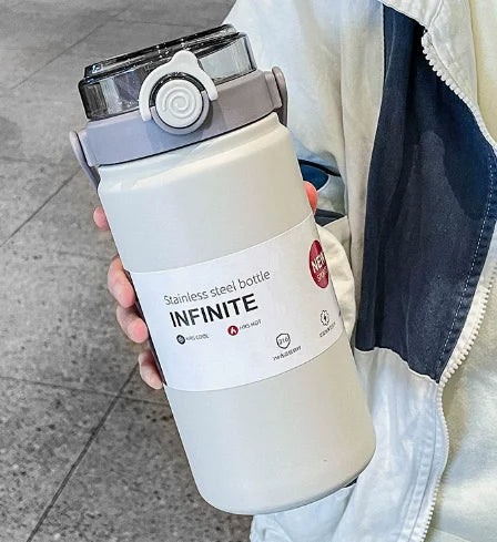 2L 316 Stainless Steel Insulated Water Jug, Portable Vacuum Thermos with Straw & Handle, Outdoor Travel Sports Bottle