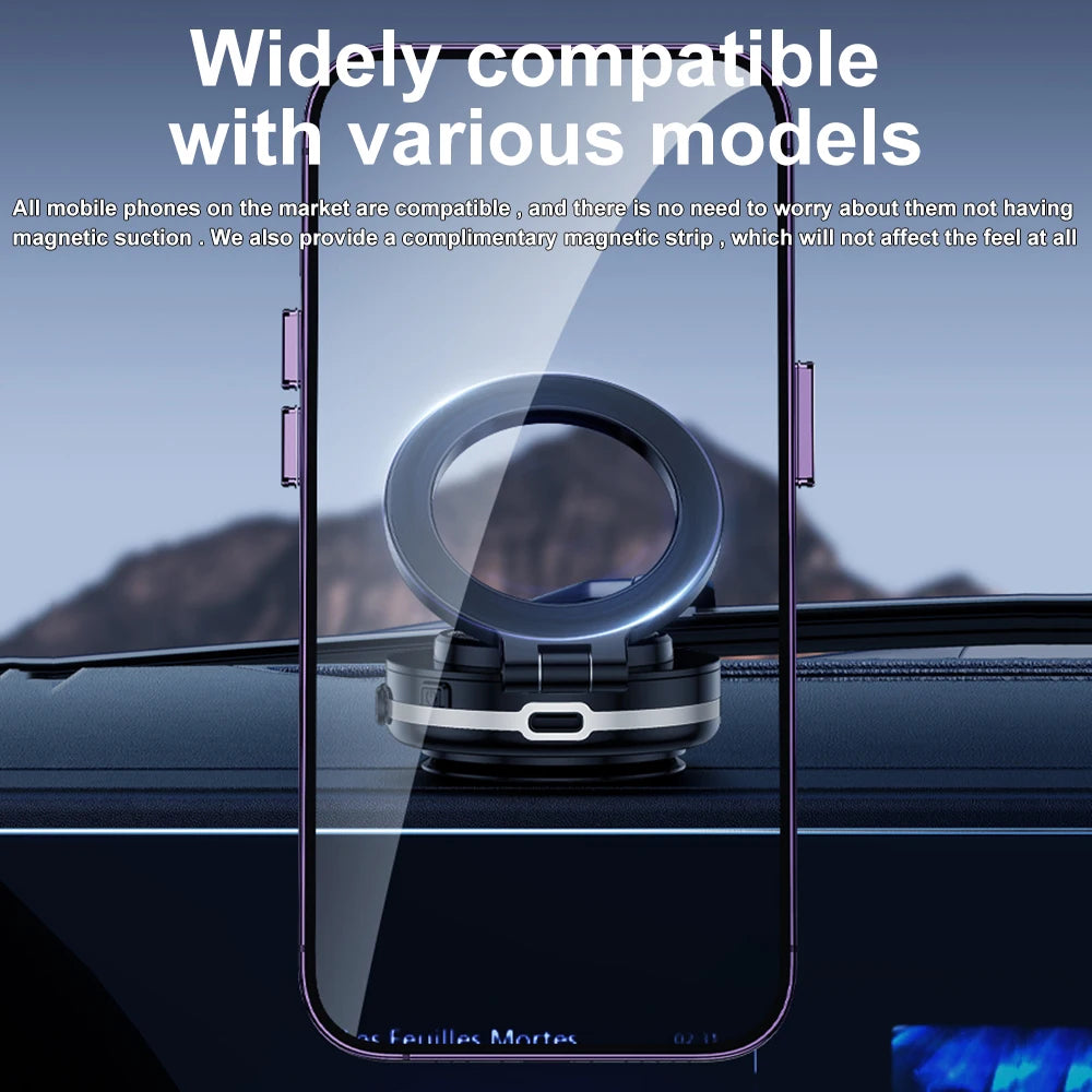 360°rotatable Car Magnetic Holder Intelligent Vacuum Adsorption Phone Stand Car Mount Windshield Magnetic Car Stable Bracket