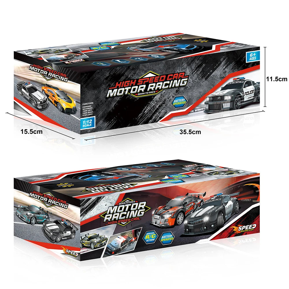 1/12 Big 2.4GHz Super Fast Police RC Car Remote Control Cars Toy with Lights Durable Chase Drift Vehicle toys for boys kid Child