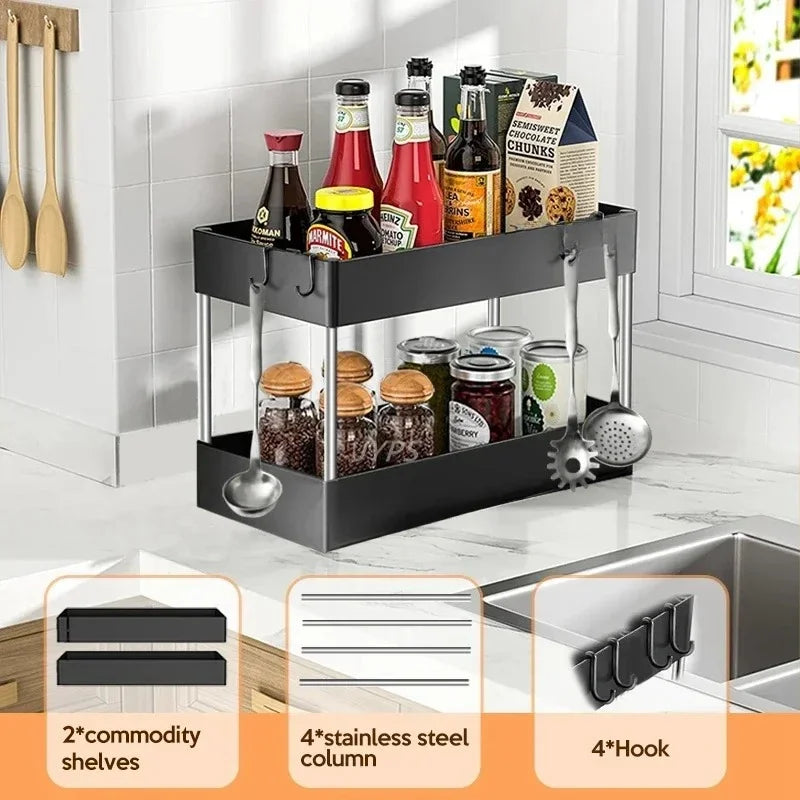 Organizador Bajo Mesada 2 Niveles - Baño y Cocina
