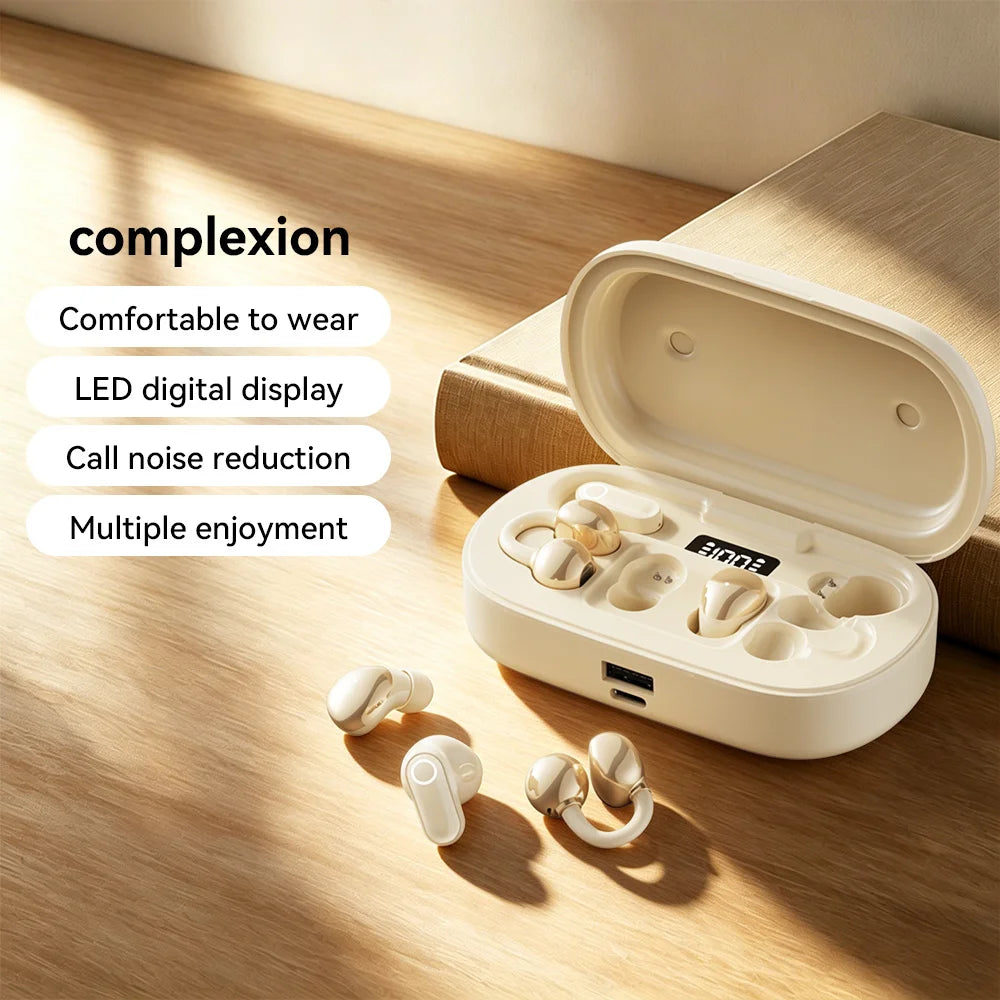 6 Earphones Wireless Bluetooth Headphones Smart Touch Half Ear Clip Ear Sleeping Couple Creative Gifts Noise Reduction Headsets