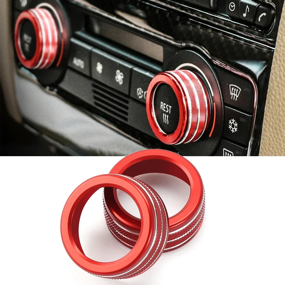 2pcs Car Air Conditioning Sound Knob Cover Interior Decoration For BMW 3 Series 2005-2013 E90 E91 E92 E93 320i 325i