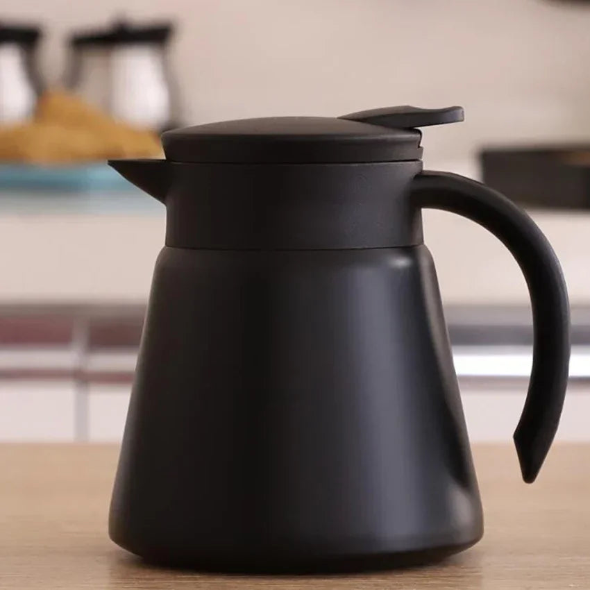 600ml Stainless Steel Thermal Coffee Carafe Double Wall Thermos Carafes for Home, Office, Keep Beverages Hot - garrafa térmica