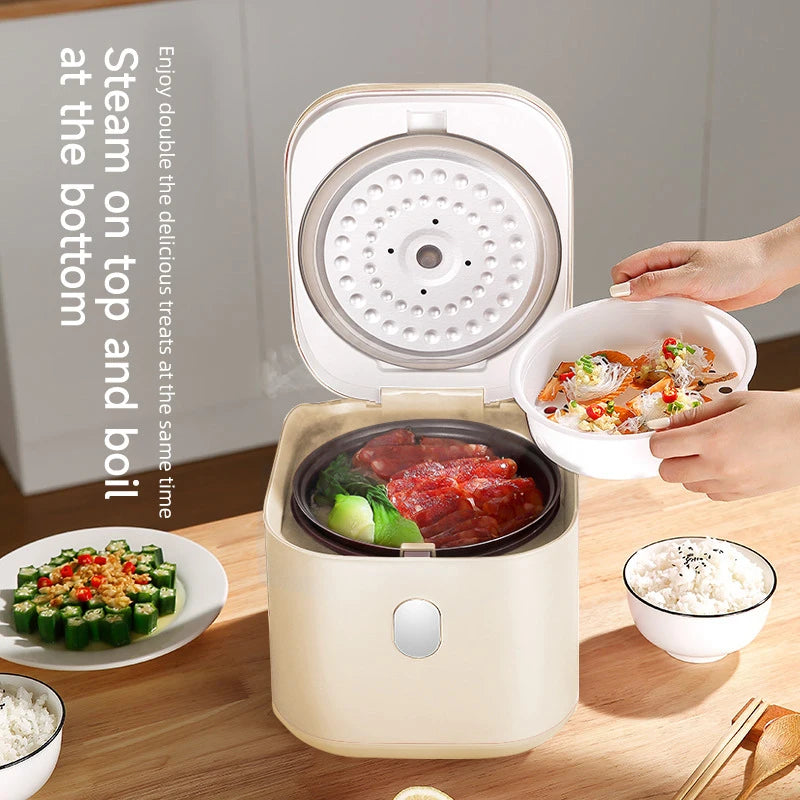 2.5L Mini Electric Rice Cooker UK Plug Non-Stick Golden Inner Pot Multifunctional Porridge Cake Soup Cooking Pot With Complete A