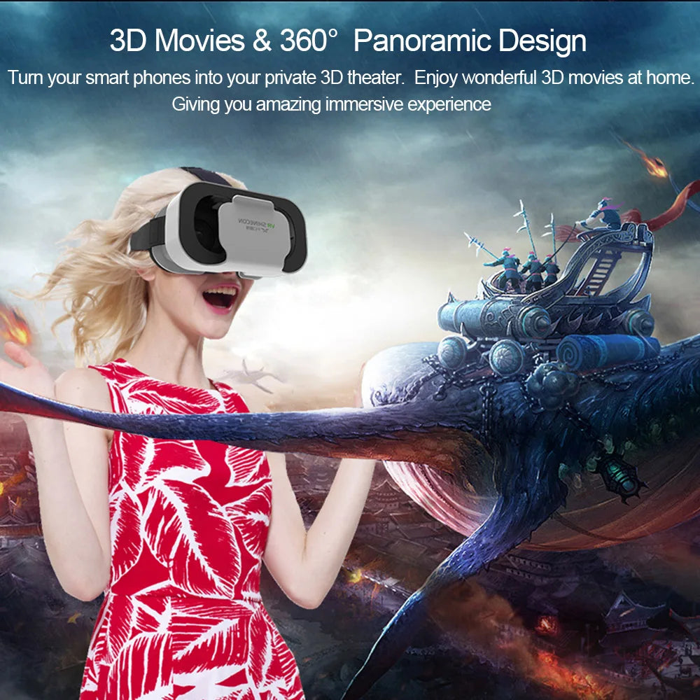 VR Glasses 3D Virtual Reality Smart Phone Mobile Smartphones 7 Inch Headset Helmet Game Wirth Real Viar Goggles Lenses Devices