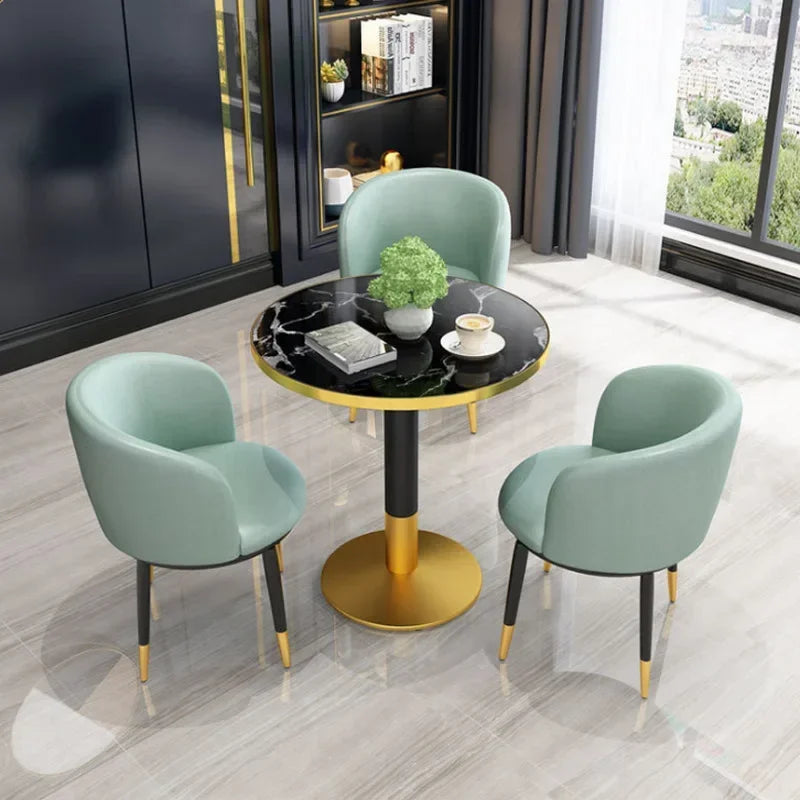 Metal Office  Set with 80cm Nordic Modern Minimalist Tables and Chairs for Meeting and Rest Areason Sale