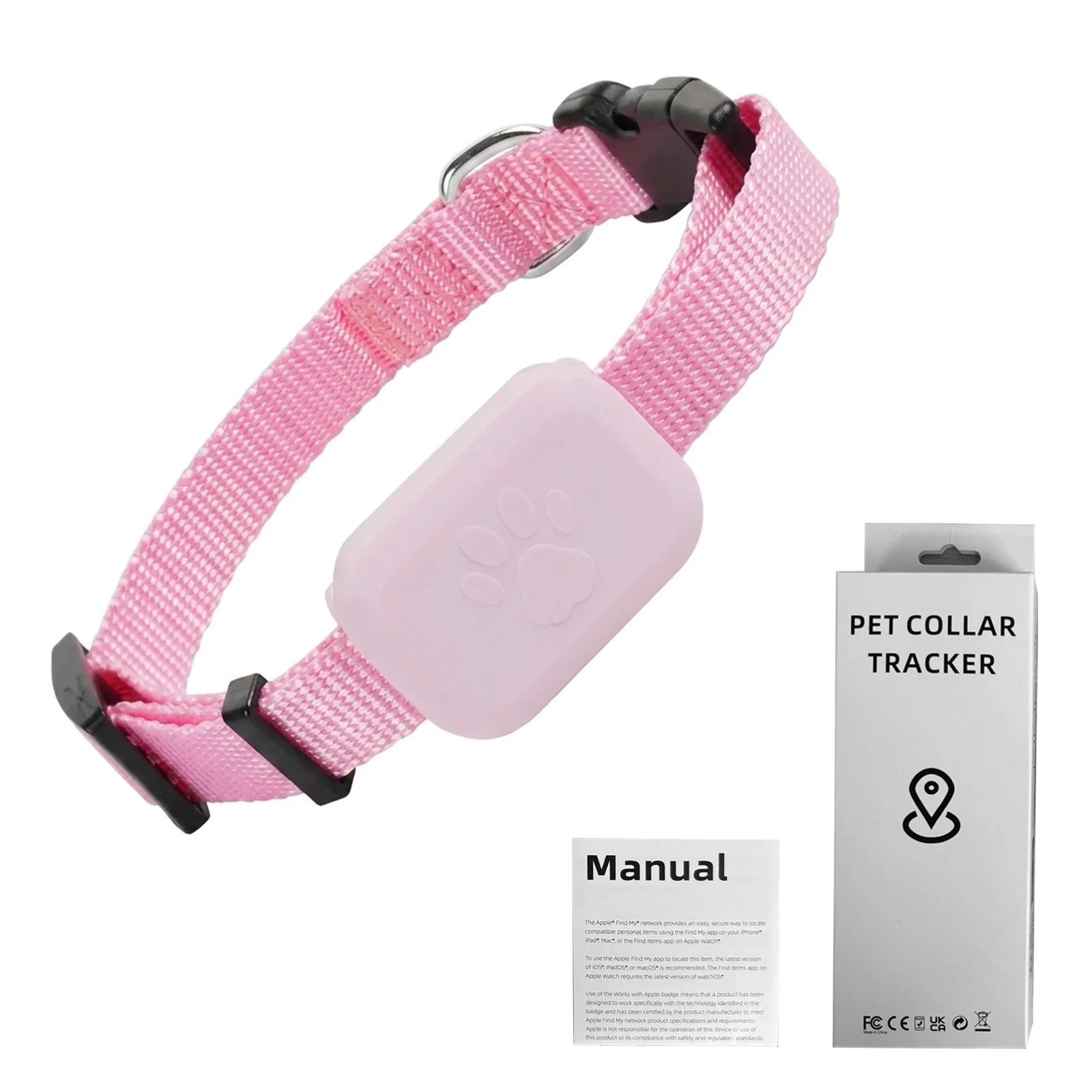 Remote Pet GPS Tracker Waterproof Real-Time Tracking Movement Alert Collar Anti-Lost Dog Cat Global Locator for Apple Find APP
