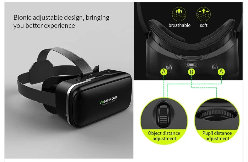 VR Shinecon 6.0 Casque Virtual Reality Glasses 3 D 3d Goggles Headset Helmet For iPhone Android Smartphone Smart Phone Viar Lens