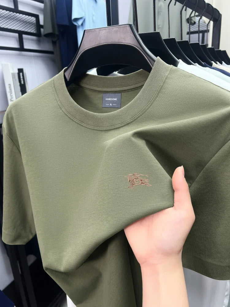 Luxury brand breathable cotton short sleeved exquisite Paul Pony embroidered T-shirt summer comfort casual round neck men's wear