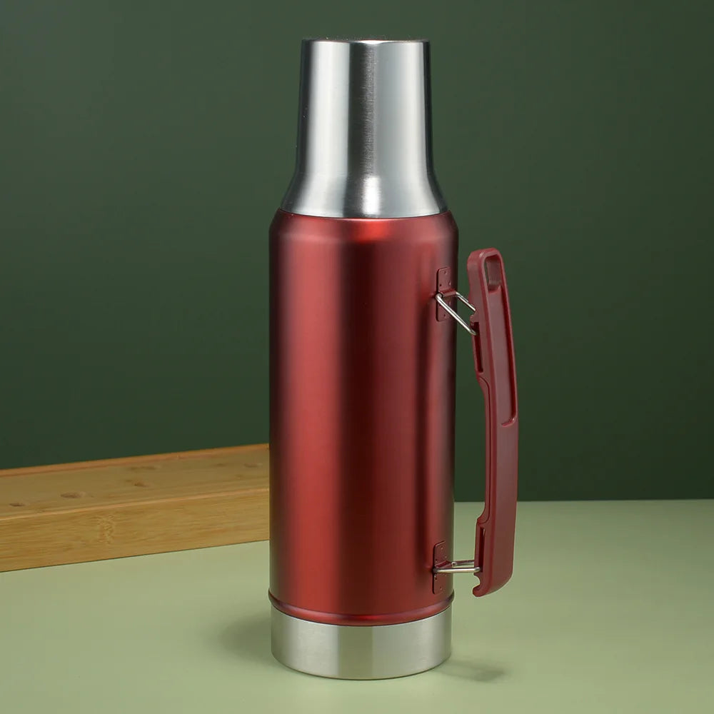 1300ml Portable 304 Stainless Steel with Handle Sports Jug Thermos Jug Large Capacity South American Matai Jug Friend Gift