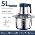 Electric Meat Grinder 5L Stainless Steel Meat Mincer Vegetables Blender, 500W Household Stuffing and Food Processor 5 Speeds