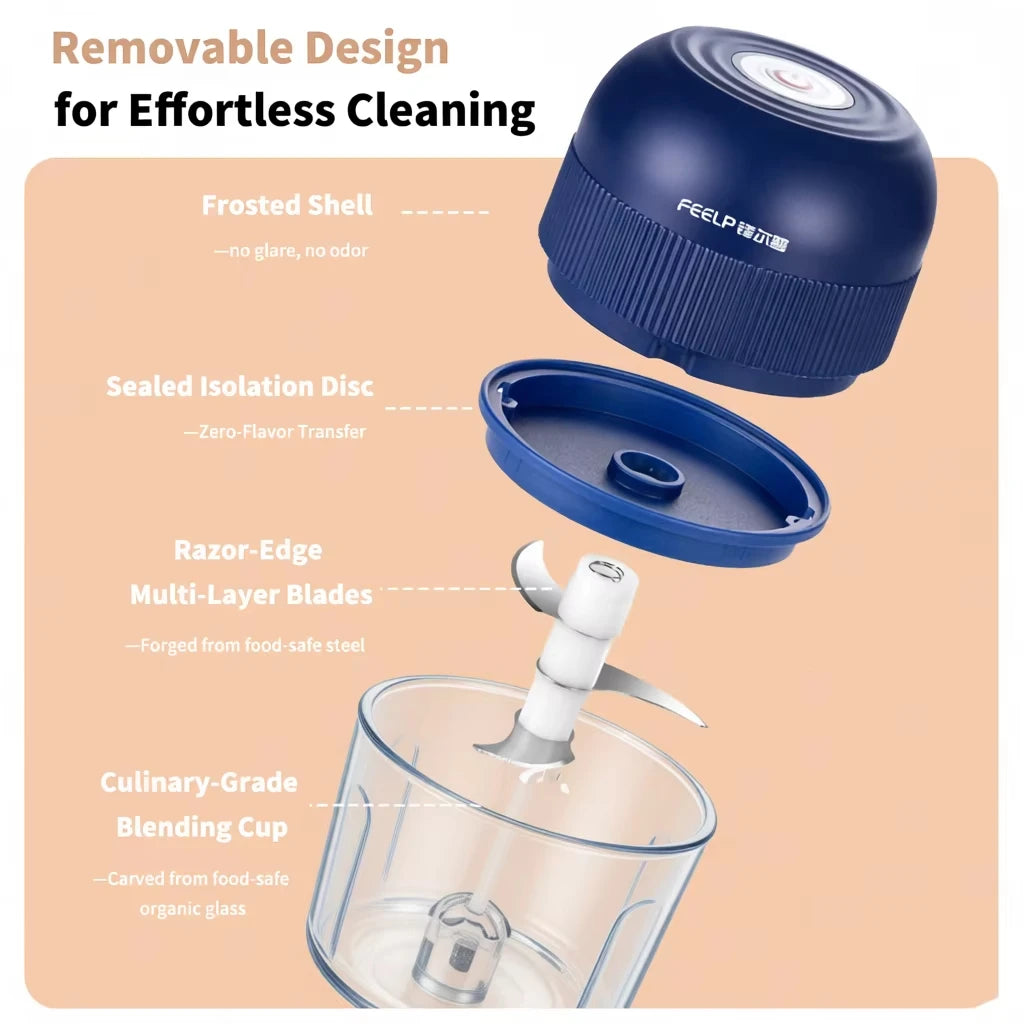 Electric Garlic Masher, Meat Grinder, 260ML Rechargeable Onion, Vegetable, Chili Grinder, Kitchen Blender