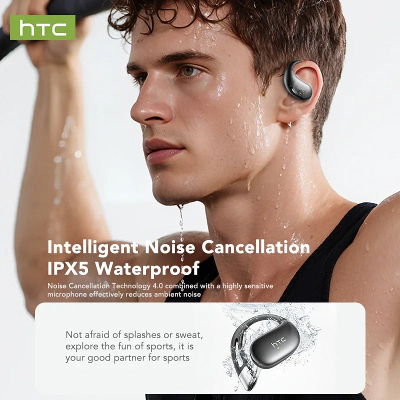 【HTC NE57】 Bluetooth V6.0 Earphones AI Translator Earbuds OWS Sport Wireless Headphones Comfort Earhooks Long Life with Mic