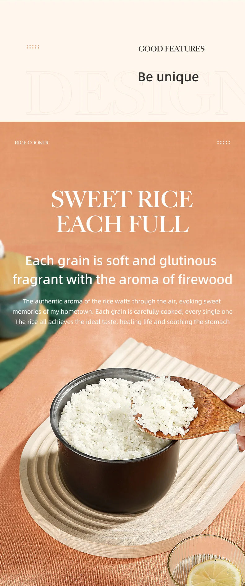 1.2L Mini Electric Rice Cooker Multifunctional Non-Stick Rice Cooking Pot Portable Small Rice Cooker for 1-2 People Dorm Home Of