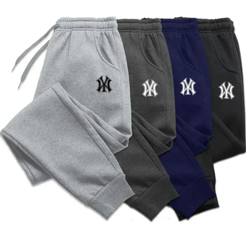 Men's Autumn Winter Jogging Pants Fleece Lined Sweatpants Casual Cotton Running Trousers Breathable Fitness Gym Sportswear