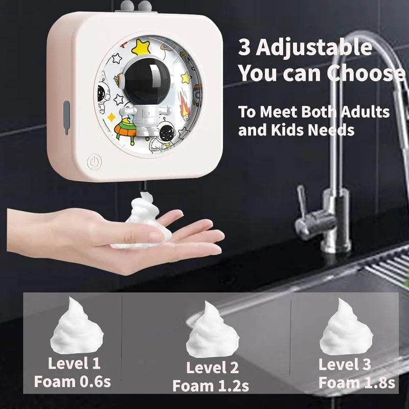 Automatic Soap Dispenser Touchless Auto Foaming Soap Dispenser Hands Free Wall Mount Astronaut Smart Electric Soap Dispensers