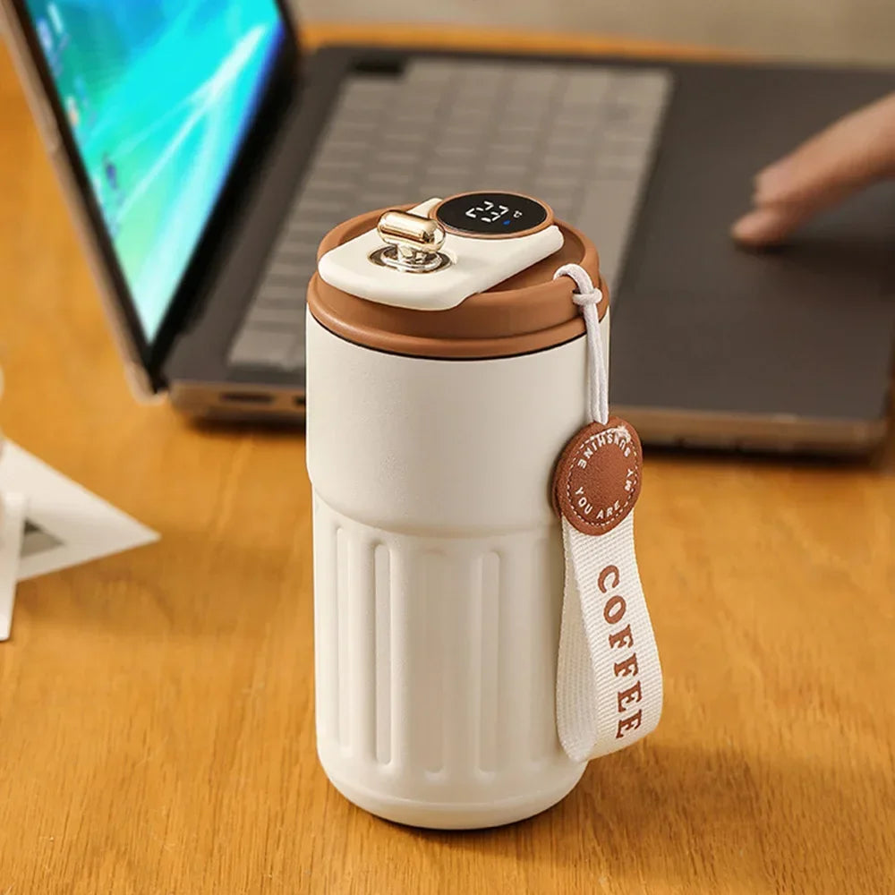 450ml Thermos Bottle Smart Display Temperature 316 Stainless Steel Vacuum Cup Office Coffee Cup Business Portable Thermal Mug