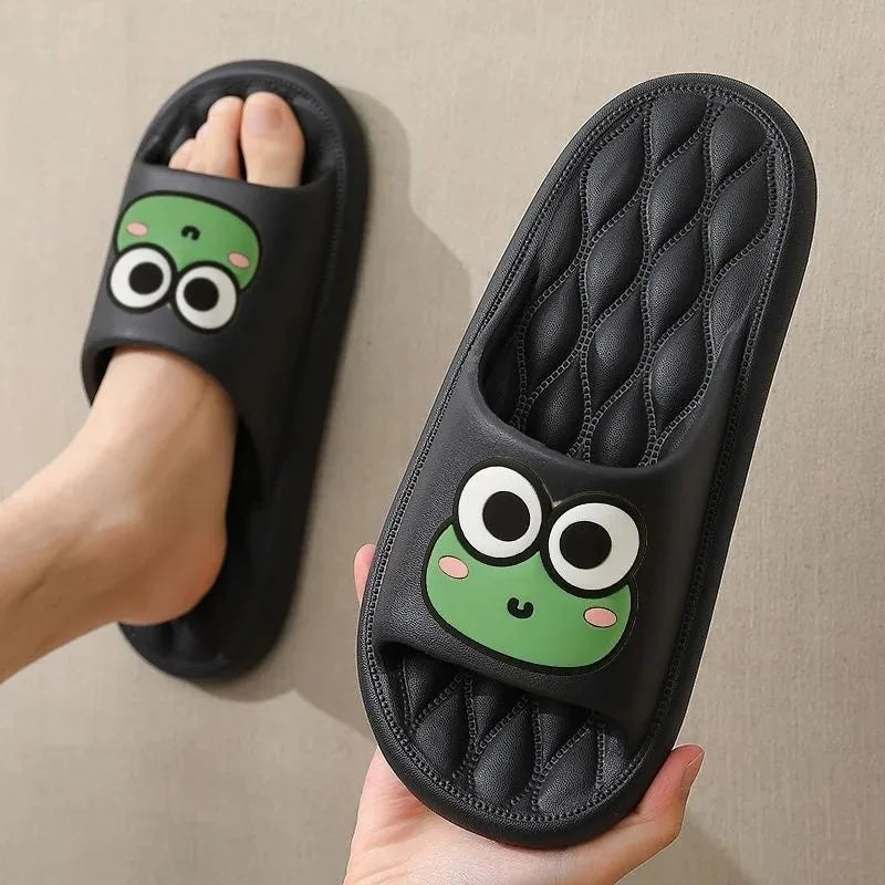 Pantuflas EVA Antideslizantes Mujer – Diseño Rana Interior y Exterior