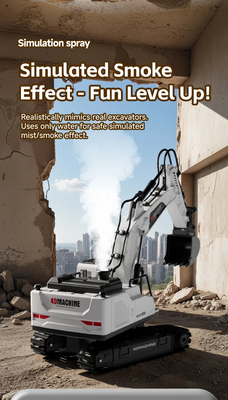 RC Excavator 14 Channel 3 IN 1 RC Engineering Car Remote Control Crawler Truck Alloy Excavator RC Model Car Toy Christmas Gift