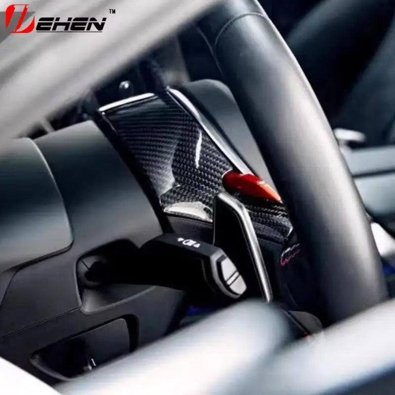 FitFor BMW M2 M3 M4 G87 G80 G82 Carbon Fiber Car Steering Wheel Panel Decoration Cover Trim Frame