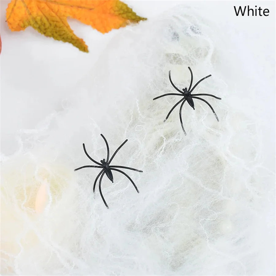 Halloween Decoration White Spider Web Artificial Stretchy Cobweb for Halloween Scary Home Party Scene Props Haunted House Decor