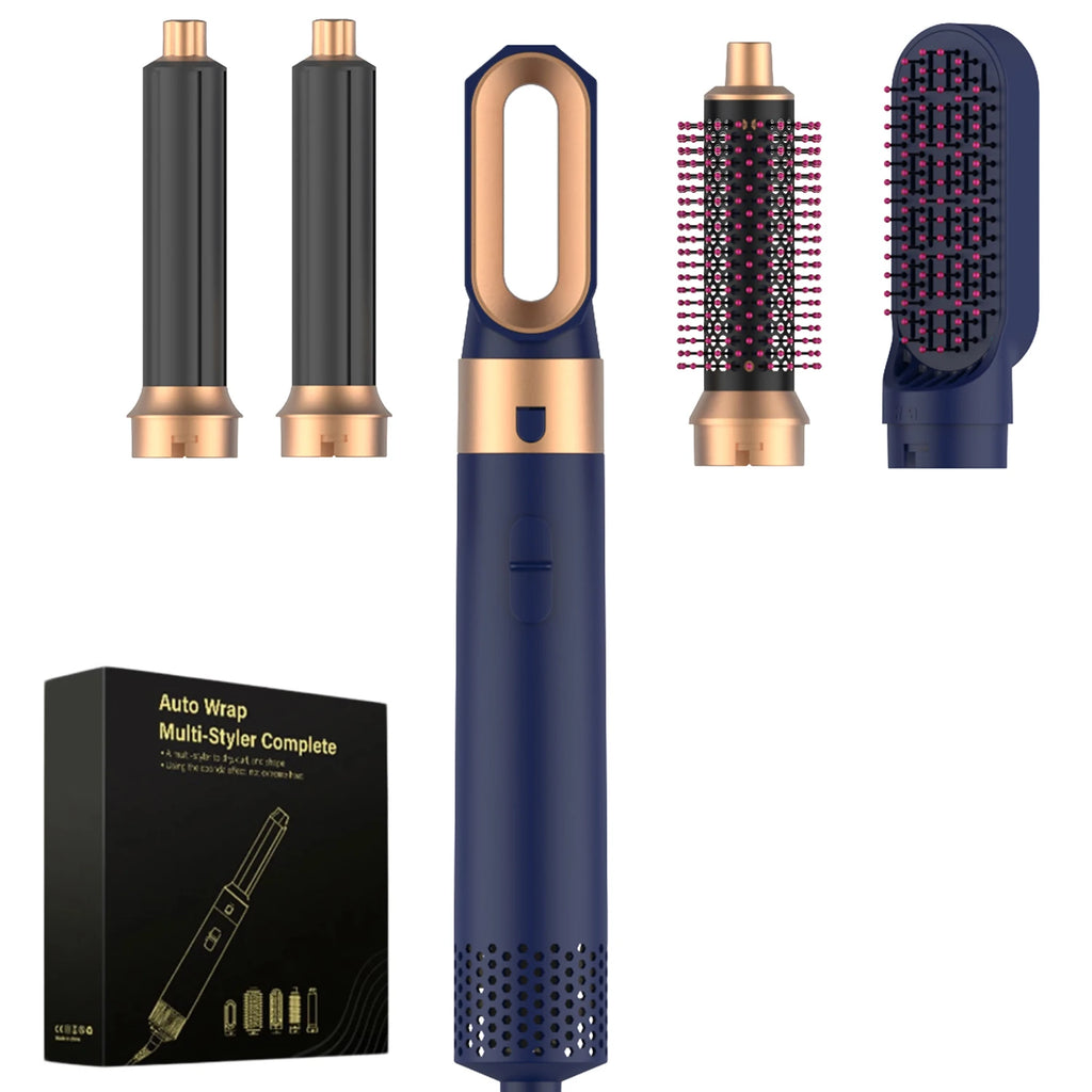 5IN1 Hot Air Brush Wrap Styler Hair Dryer With Electric Curling Iron Hair Curler Dryers Curling Rollers Hair Curler With Dryer6