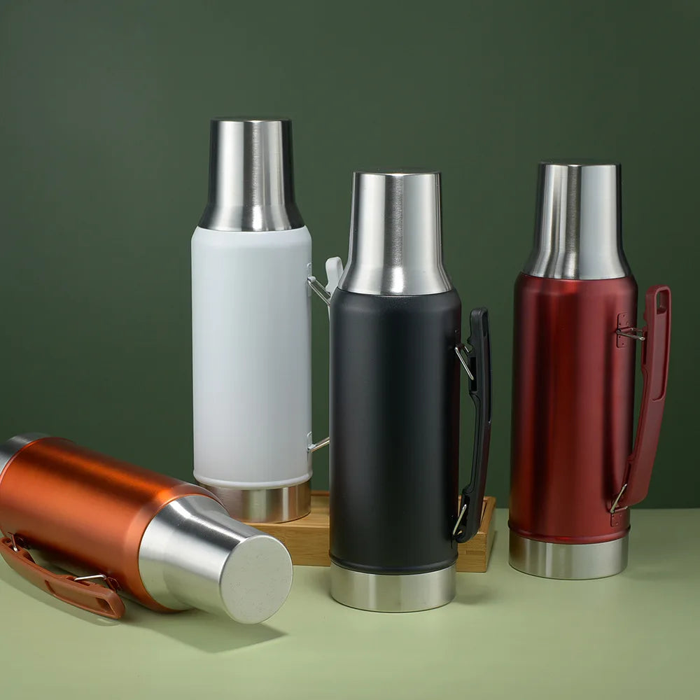 1300ml Portable 304 Stainless Steel with Handle Sports Jug Thermos Jug Large Capacity South American Matai Jug Friend Gift