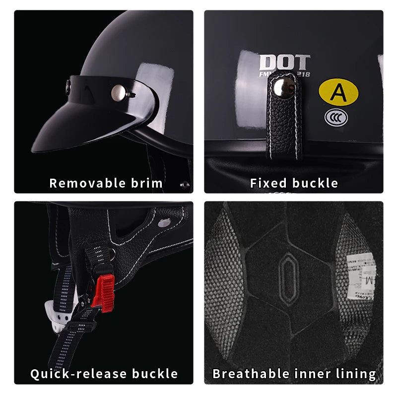 Classic retro couple half helmet, bicycle/electric bicycle/motorcycle helmet half helmet Christmas gift present