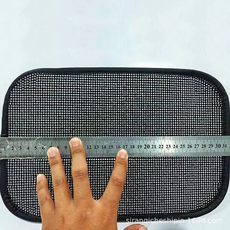 38cm Bling Car Accessories Set For Women Rhinestones Steering Wheel Cover Safety Belt Covers Gear Shift Cover Diamond Cup Pads