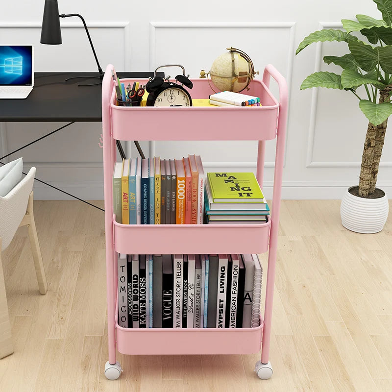 Trolley With Wooden Storage Tier Bamboo Island Premium 4 Drawer Wheel Rolling Home Restaurant Serving Locking Food Kitchen Cart