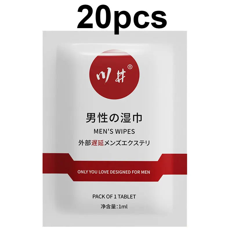 20pcs Male Delay Wipes Wet Tissue Delay Spray Man Prolong Prevent Premature Ejaculation For Men Lasting