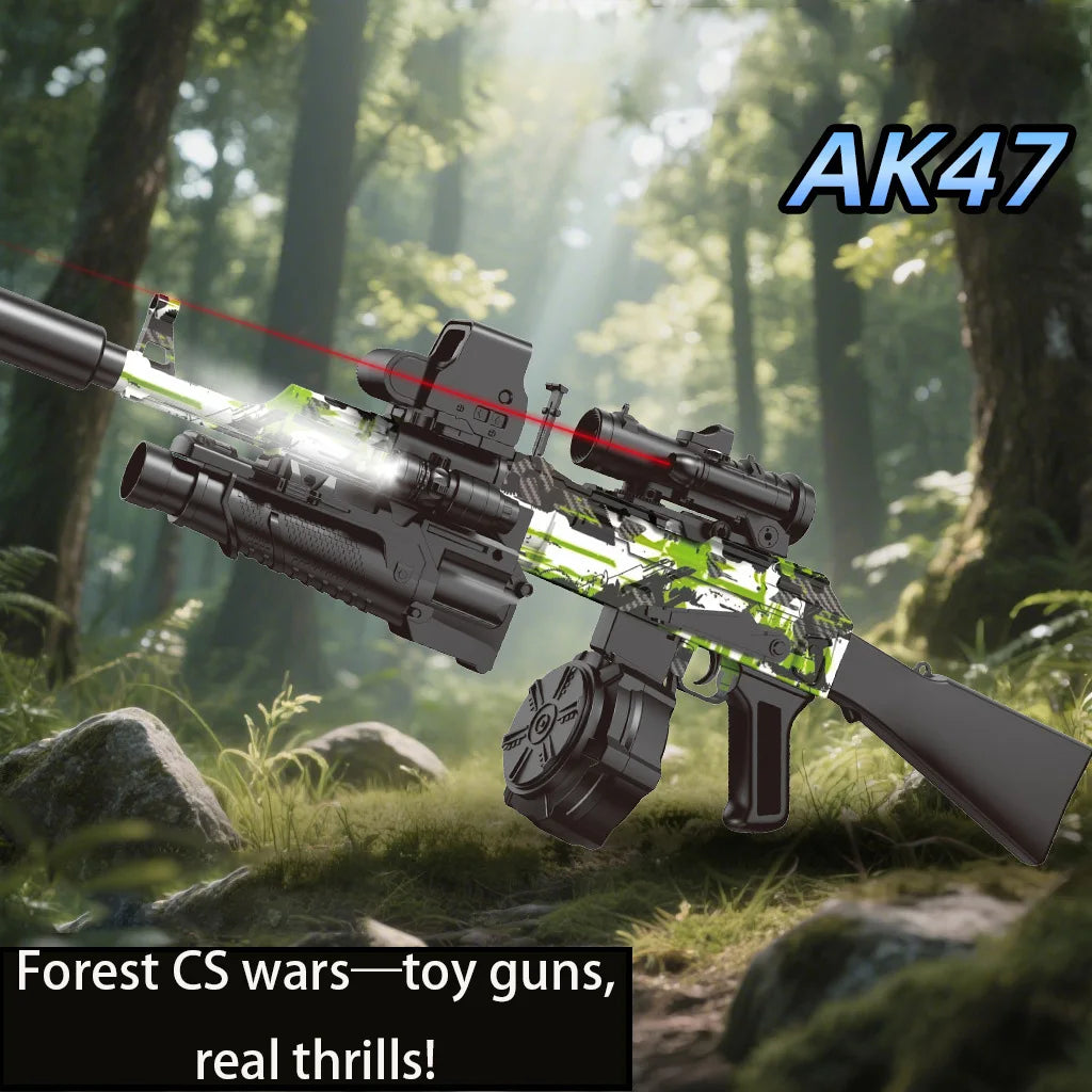 Electric Ak47 Toy Gun Automatic Gel Ball Blaster Toys Outdoor Game Gel Ball Sniper Rifle Splatter Gun Toys For Adults Gitfs