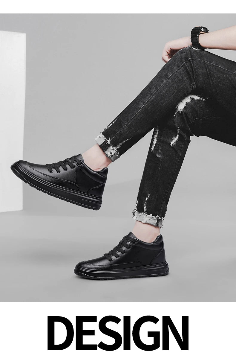 New Invisible Inner Height Increasing Men's Shoes 8cm Trendy Sports Shoes White Shoes British Height Increasing Casual Sneakers