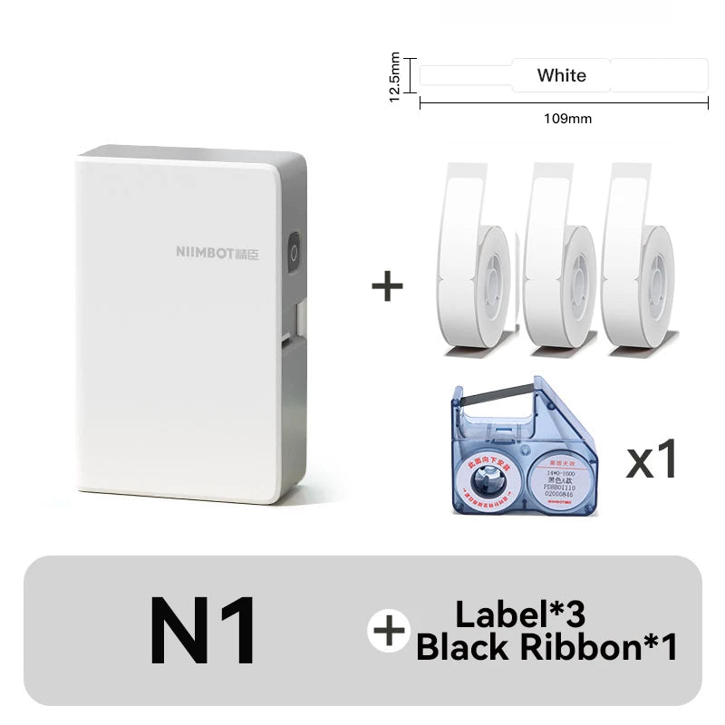 NIIMBOT N1/B18 Mini Portable Label Printer Thermal Transfer Pocket Label Maker With Long Life Ribbon And PET Stickers Gift