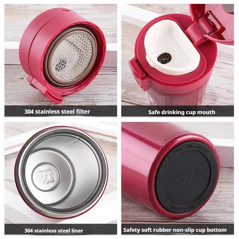 Double-Walled Stainless Steel Thermal Flask 380/510ML for Outdoor Use - Insulated Coffee Mug Maintains Temperature