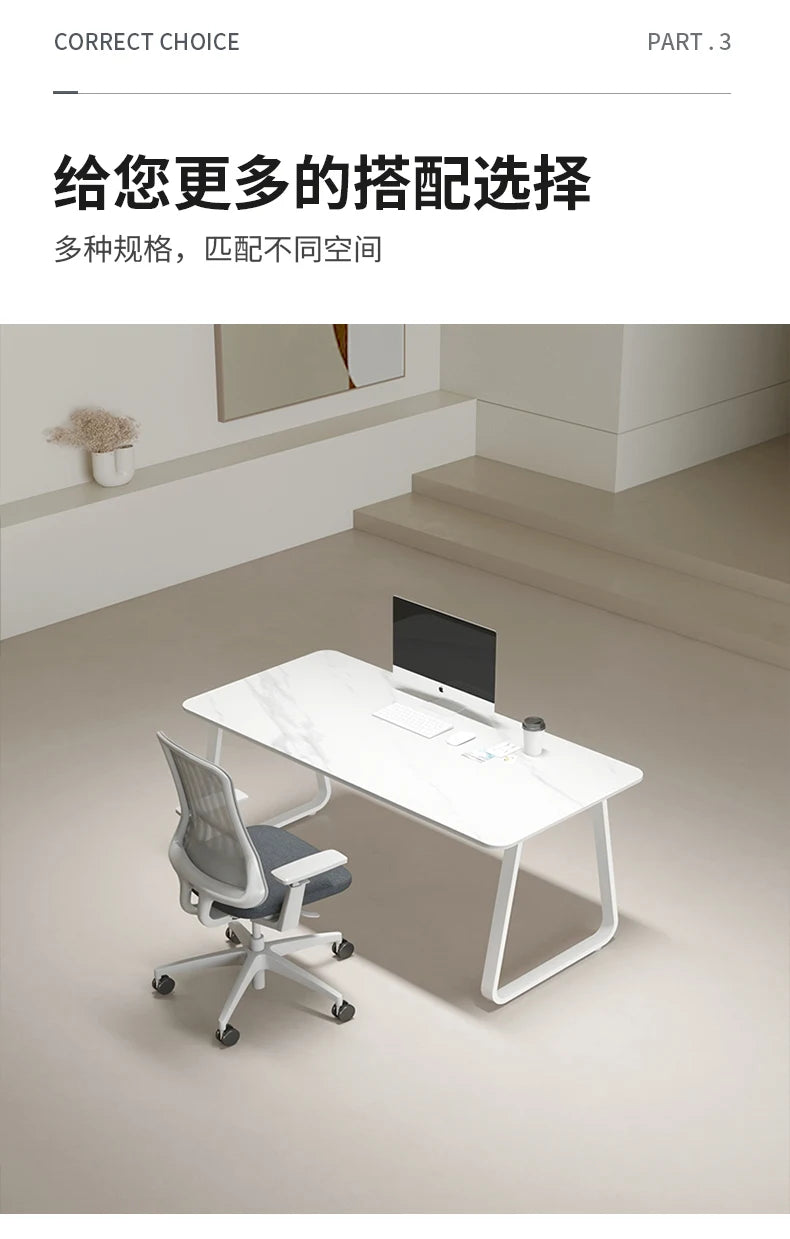 CZ Rock Slab Office Desk and Chair Set for Staff, Simple Modern Face-to-Face Double Seat Partition Screen Employee Desk