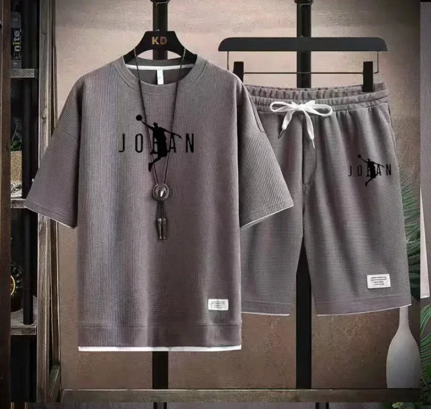 Men's 2026 Summer 2 Piece Set Casual Blazer + T-Shirt Shorts Set Fashion Designer Smart Casual Outfit Streetwear Tracksuit
