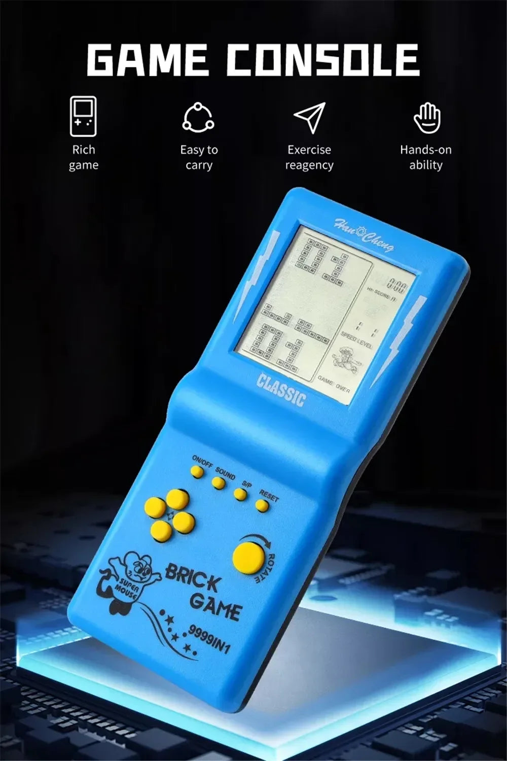 3.5" Game Console For Tetris Console Retro Handheld Game Players Mini Children's Nostalgic Pocket Games Machine Kids Puzzle Toys