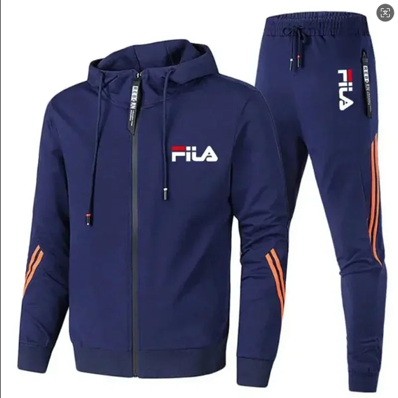2026 Men's Spring and Autumn Outdoor Zipper Jacket + Athletic Pants Jogging Set Leisure Basketball Fitness Two-Piece Set