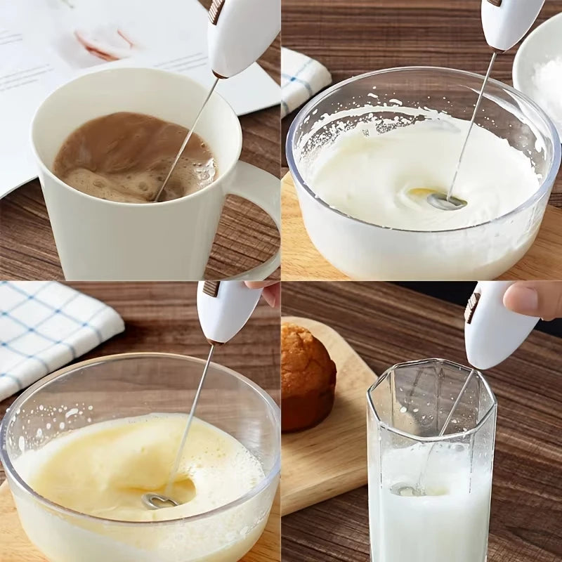 Electric Milk Frother Coffee Frother Set AA Size Kitchen Egg Beater Cream Frother Mixer for Coffee Lovers And Bakers