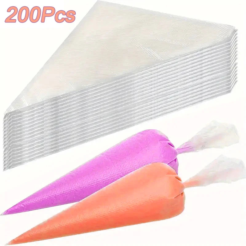 Disposable Piping Bags Cream Pastry Bags Cake Decorating Tool Cookie Cupcake Kitchen Baking Accessories Supplies 20-200Pcs ﻿
