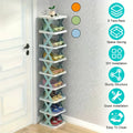 9-Tier Vertical Shoe Rack - Space-saving Tall & Narrow Design for Entranceways, Easy to Assemble Home Organization Storage
