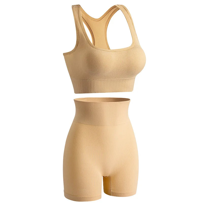 1Set Womens Underwear Set Wireless Lingerie Panties Bra Female Sexy Seamless Tank Crop Top Lady Sports Fitness Yoga Clothing Set