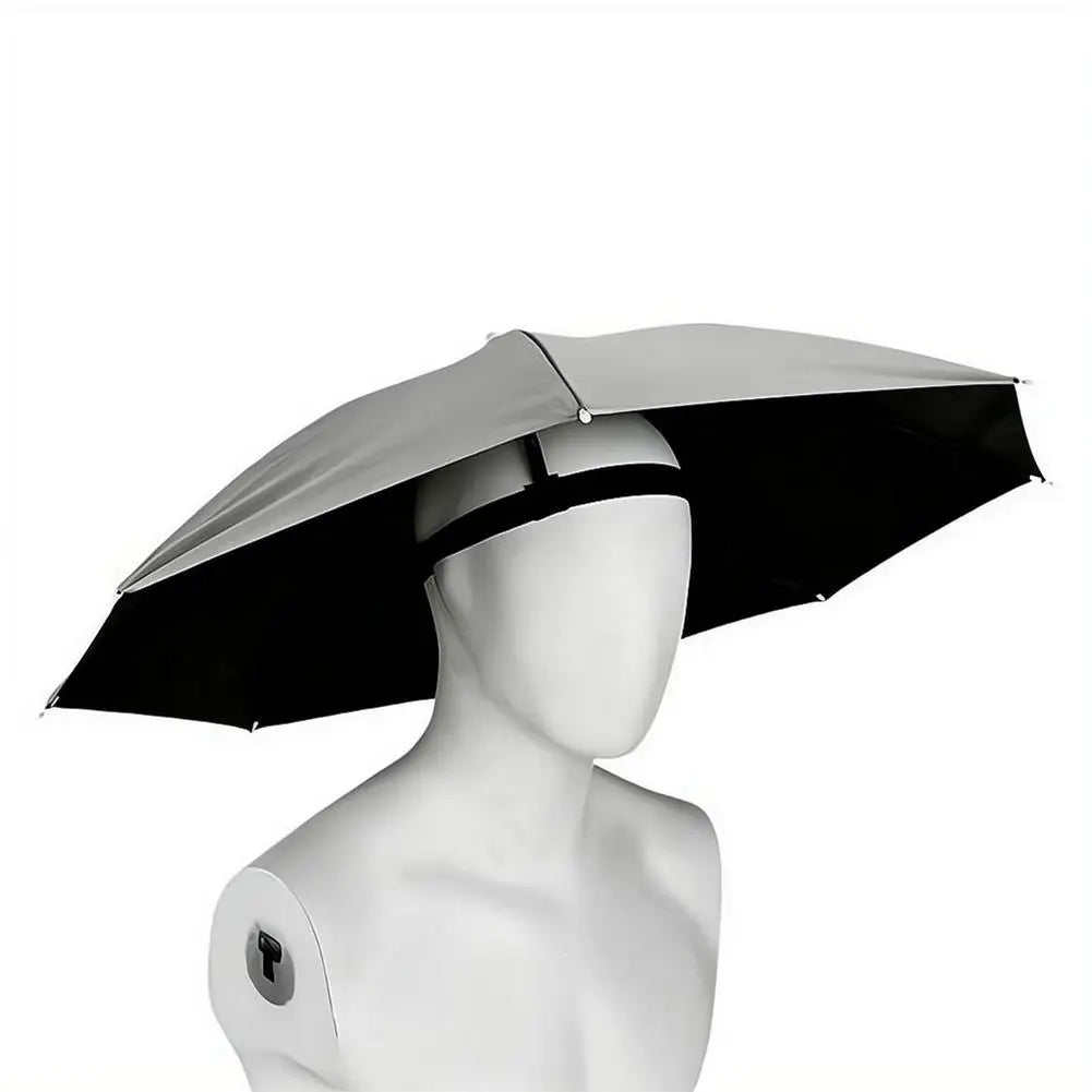 Hands Free Umbrella Hat Black Coating UV Protection Foldable Sun Shade Caps Waterproof Headwear For Fishing Hiking Camping