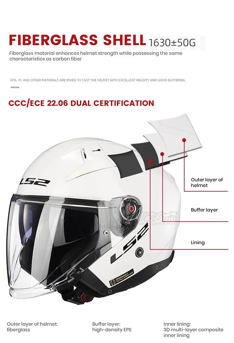 Casco Moto Retro Cara Abierta LS2 | Estilo Vintage - Jet para Scooter y Moto