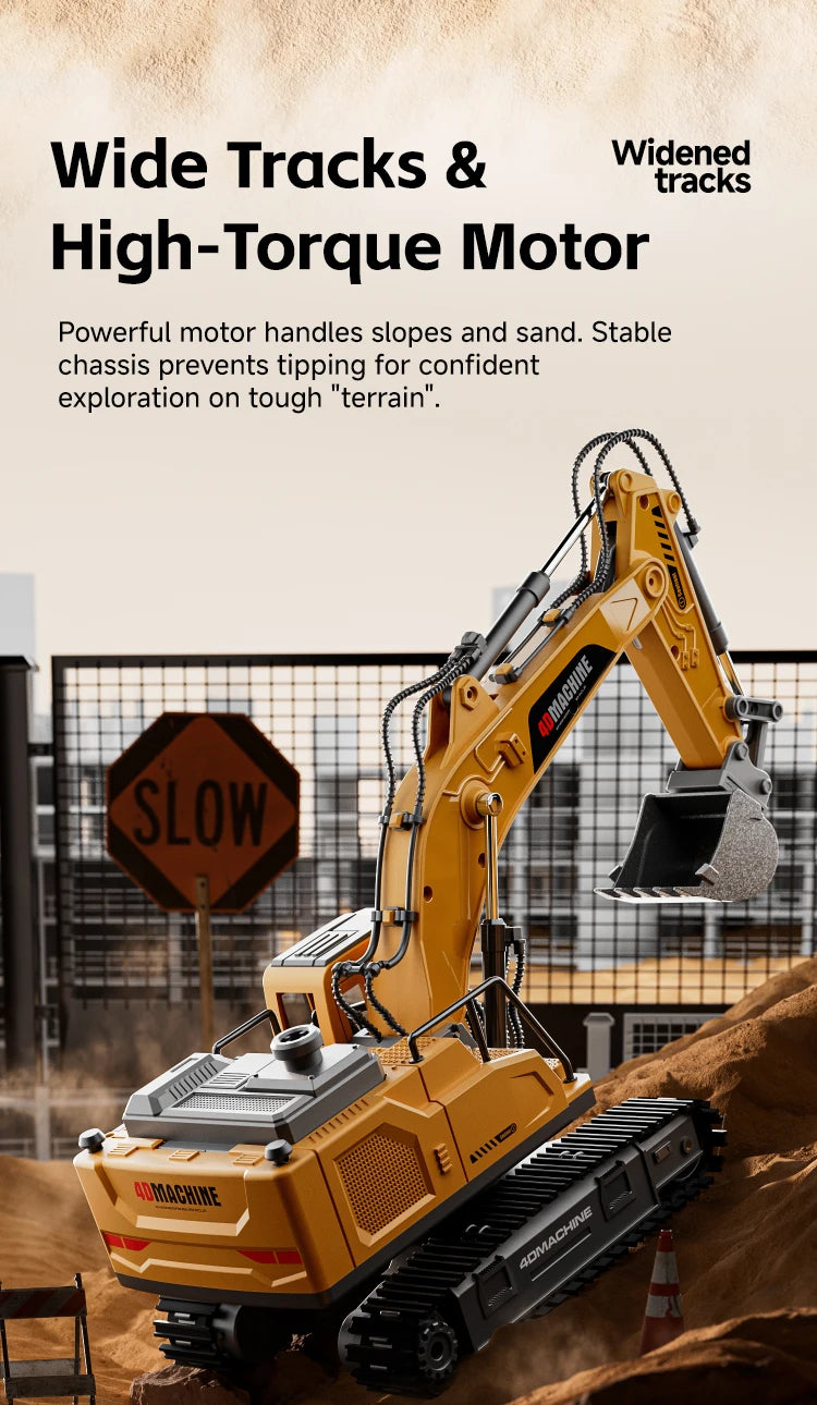 RC Excavator 14 Channel 3 IN 1 RC Engineering Car Remote Control Crawler Truck Alloy Excavator RC Model Car Toy Christmas Gift