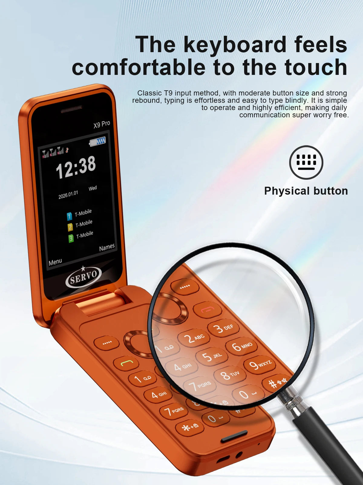 SERVO X9 PRO Mini Foldable Mobile Phone Triple SIM Magic Voice Speed Dial FM Radio 3.5mm Headphone Jack 2.4" Feature Cellphone