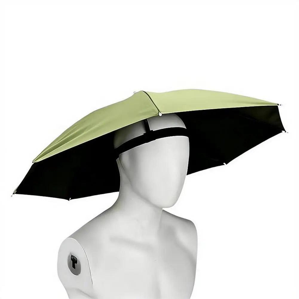 Hands Free Umbrella Hat Black Coating UV Protection Foldable Sun Shade Caps Waterproof Headwear For Fishing Hiking Camping