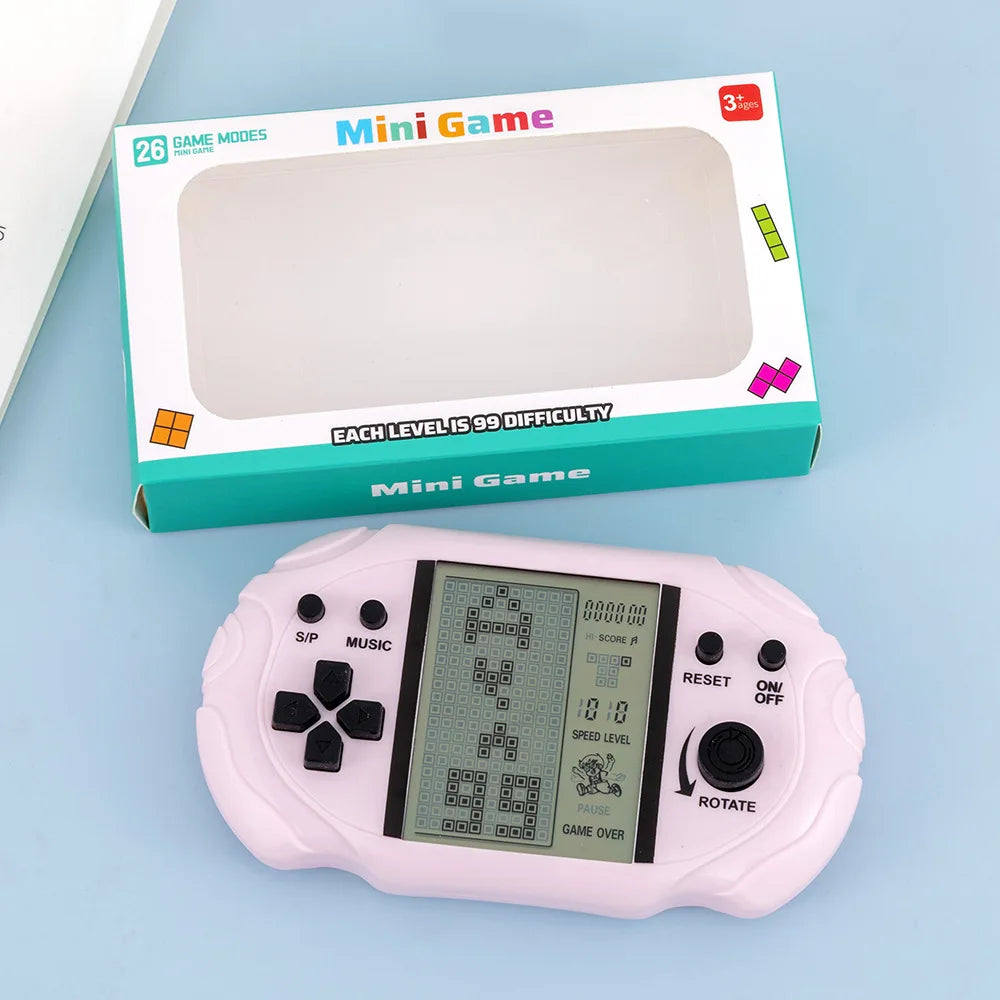 1/2/3 PCS Popular Kawaii Pastel Handheld Tetris Game Console Design Large Display Retro Pocket Game Ornament Backpack Decor Toy